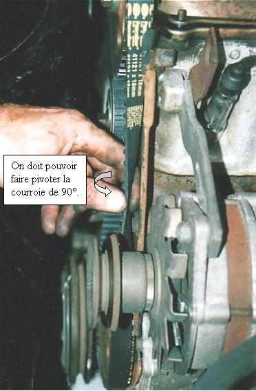 Contrôle de la tension de la courroie.