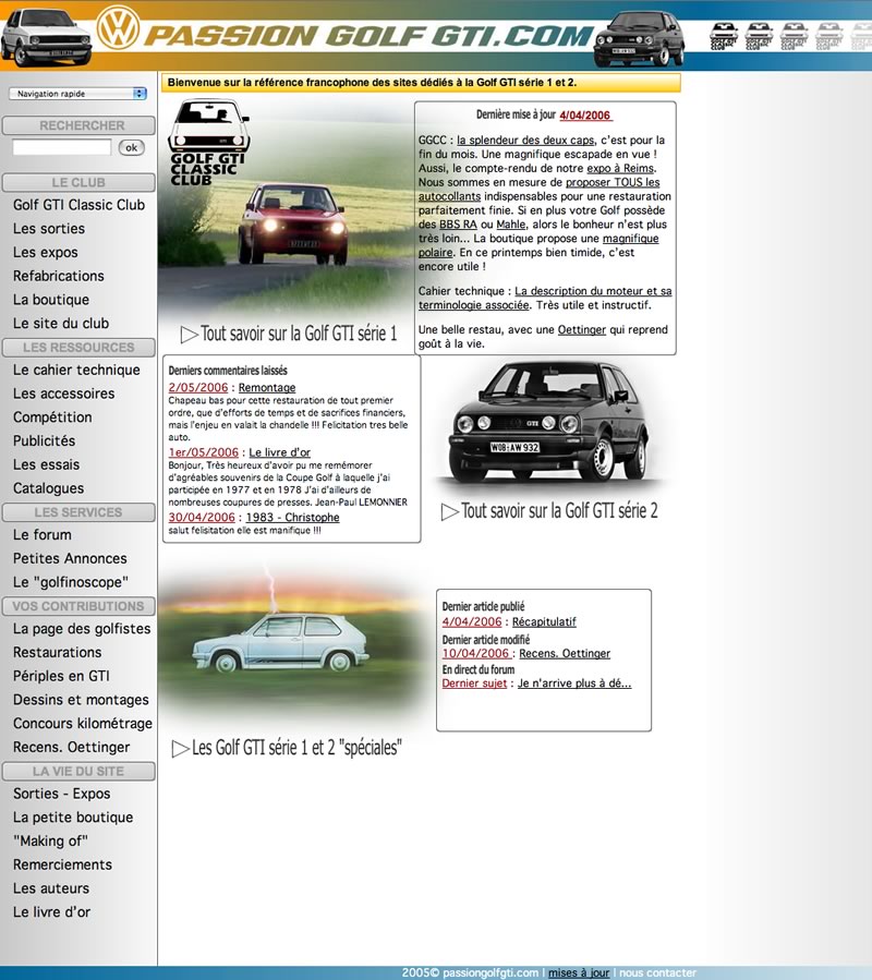 Le premier site développé sous SPIP