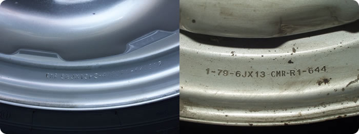 A gauche, la 5,5x13 ; à droite, la 6x13 (rare).