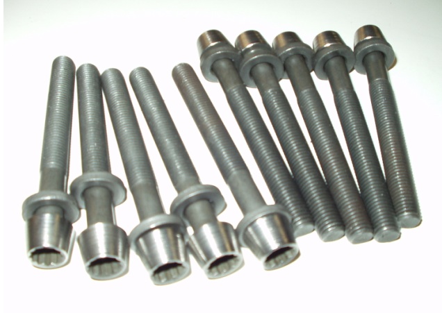 Les 10 vis après modification de la tête prêtes à être montées.