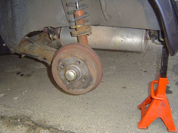 La roue est déposée.